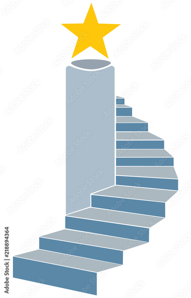 成功に向けステップアップする階段のイラスト Stock Illustration Adobe Stock