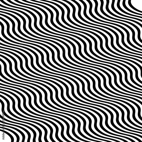 Abstract Warped Black and White Lines Background