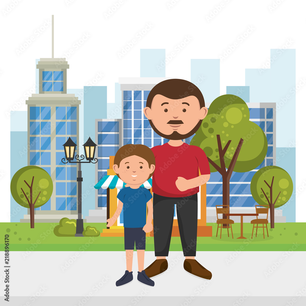 father with son on the park