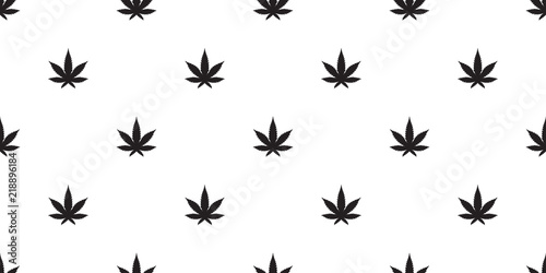 Marijuana seamless pattern vector Weed cannabis leaf scarf isolated tile background repeat wallpaper