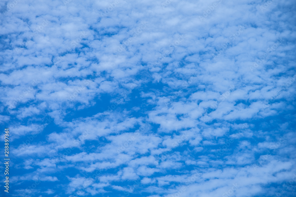 Cirrocumulus cloud beautiful blue white sky background
