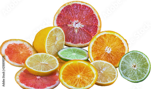 Fresh sliced citrus fruit