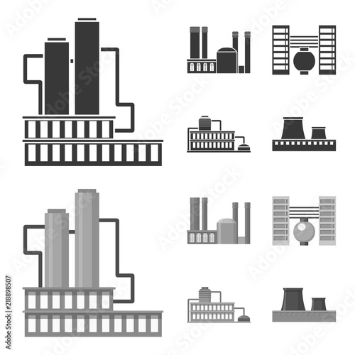 Industry, production.Factory set collection icons in black,monochrome style vector symbol stock illustration web.
