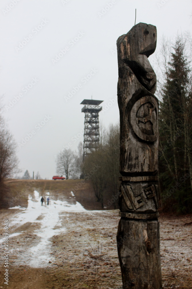 watchtower in the fog, estonia watchtower in the fog, estonia