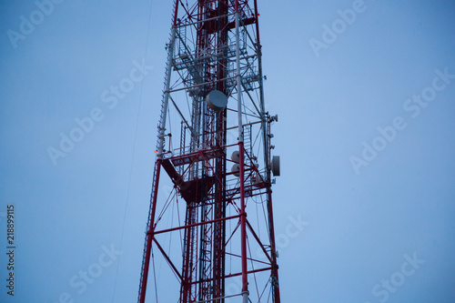 The television tower. The transmitters of cellular communication.