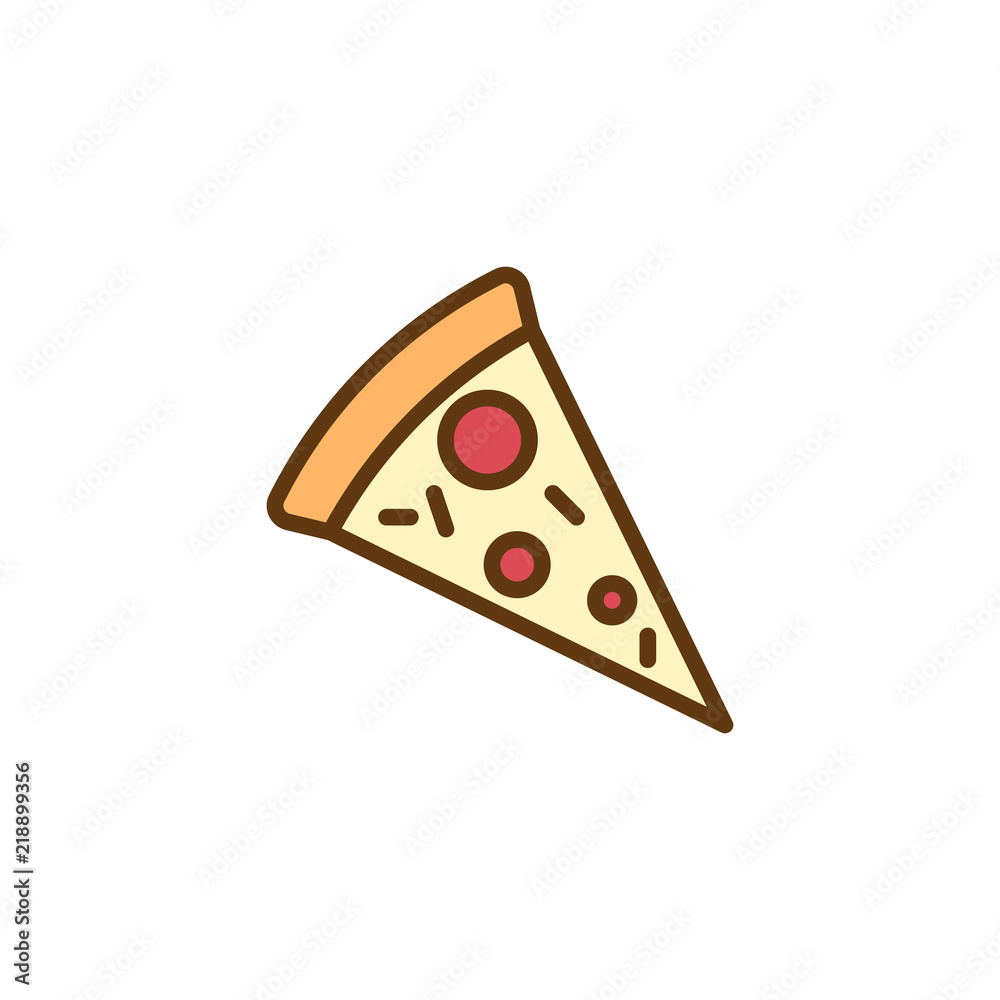Pizza slice filled outline icon, line vector sign, linear colorful pictogram isolated on white. Pizza symbol, logo illustration. Pixel perfect vector graphics Pizza slice filled outline icon, line vector sign, linear colorful pictogram isolated on white. Pizza symbol, logo illustration. Pixel perfect vector graphics
