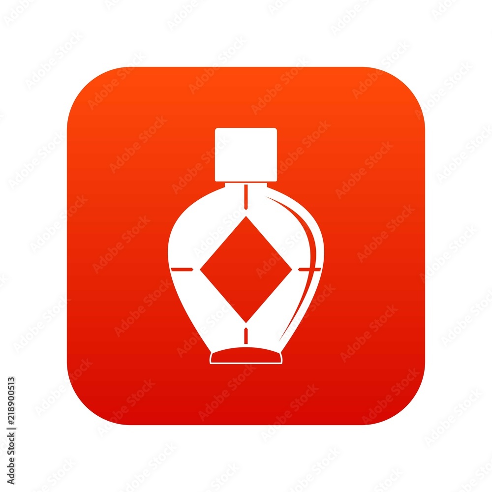Light bottle of female perfume icon digital red for any design isolated on white vector illustration Light bottle of female perfume icon digital red for any design isolated on white vector illustration