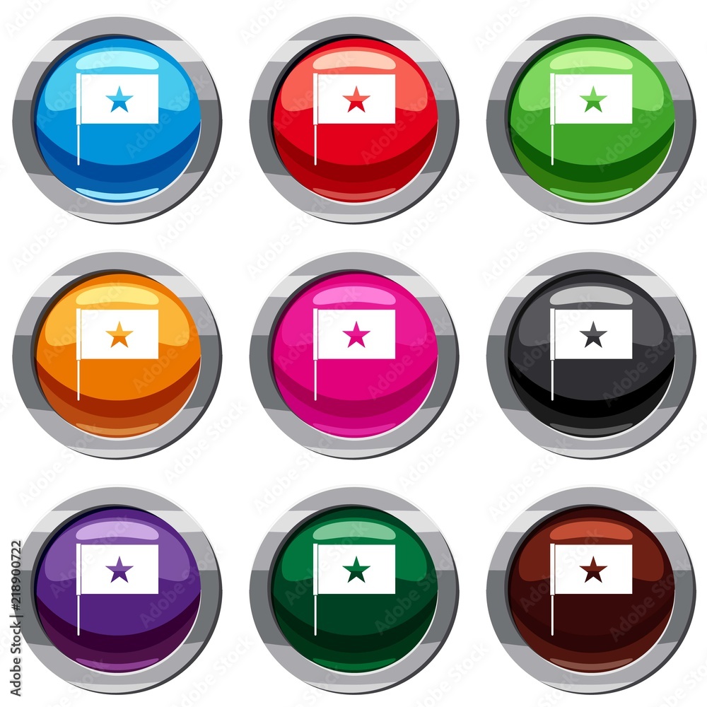 Vietnam flag set icon isolated on white. 9 icon collection vector illustration Vietnam flag set icon isolated on white. 9 icon collection vector illustration