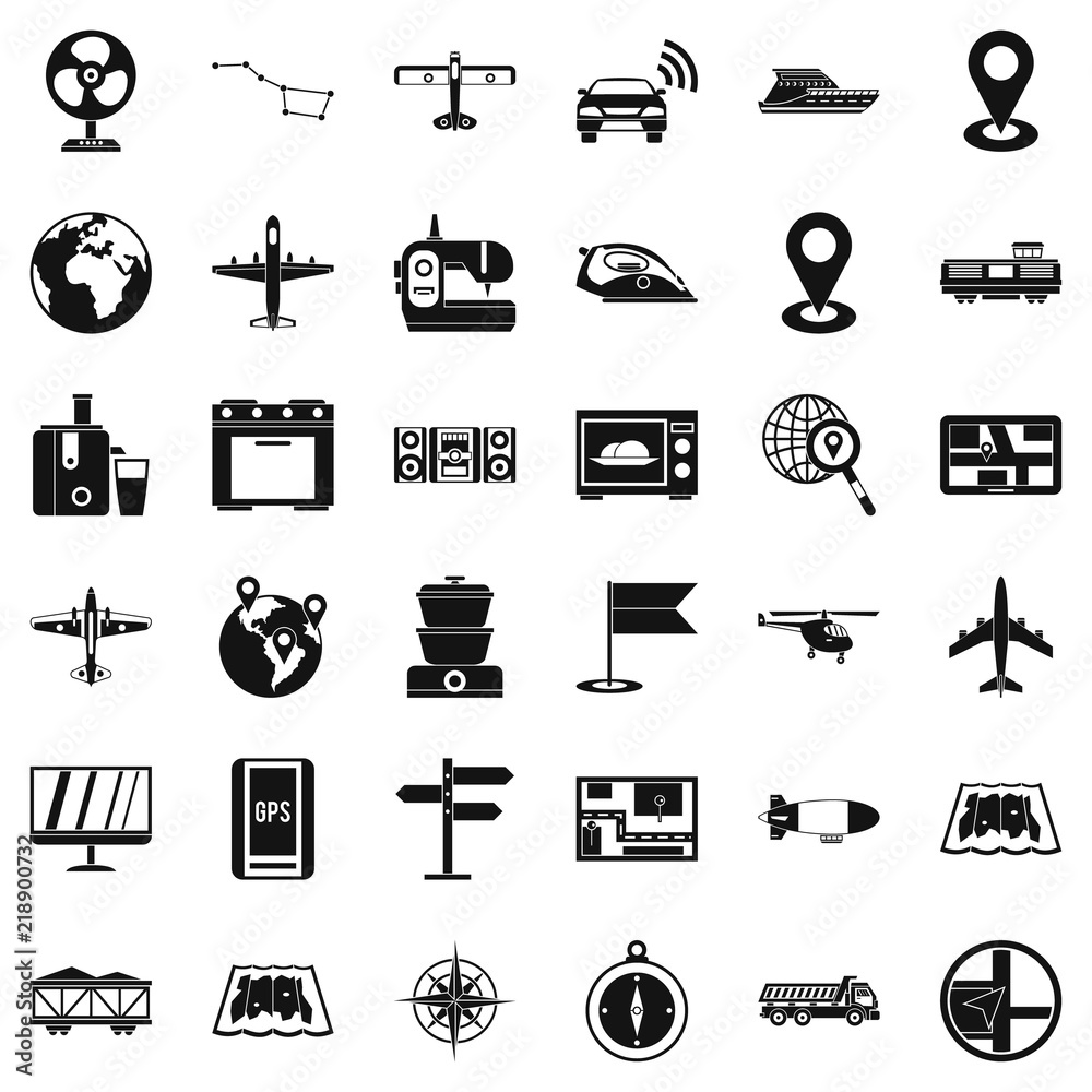 Fototapeta premium Technology icons set. Simple style of 36 technology vector icons for web isolated on white background