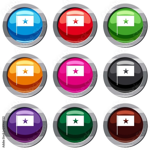Free Download Vietnam flag set icon isolated on white. 9 icon collection vector illustration - GFXLoad