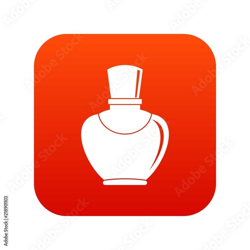 Glass bottle with perfume icon digital red for any design isolated on white vector illustration