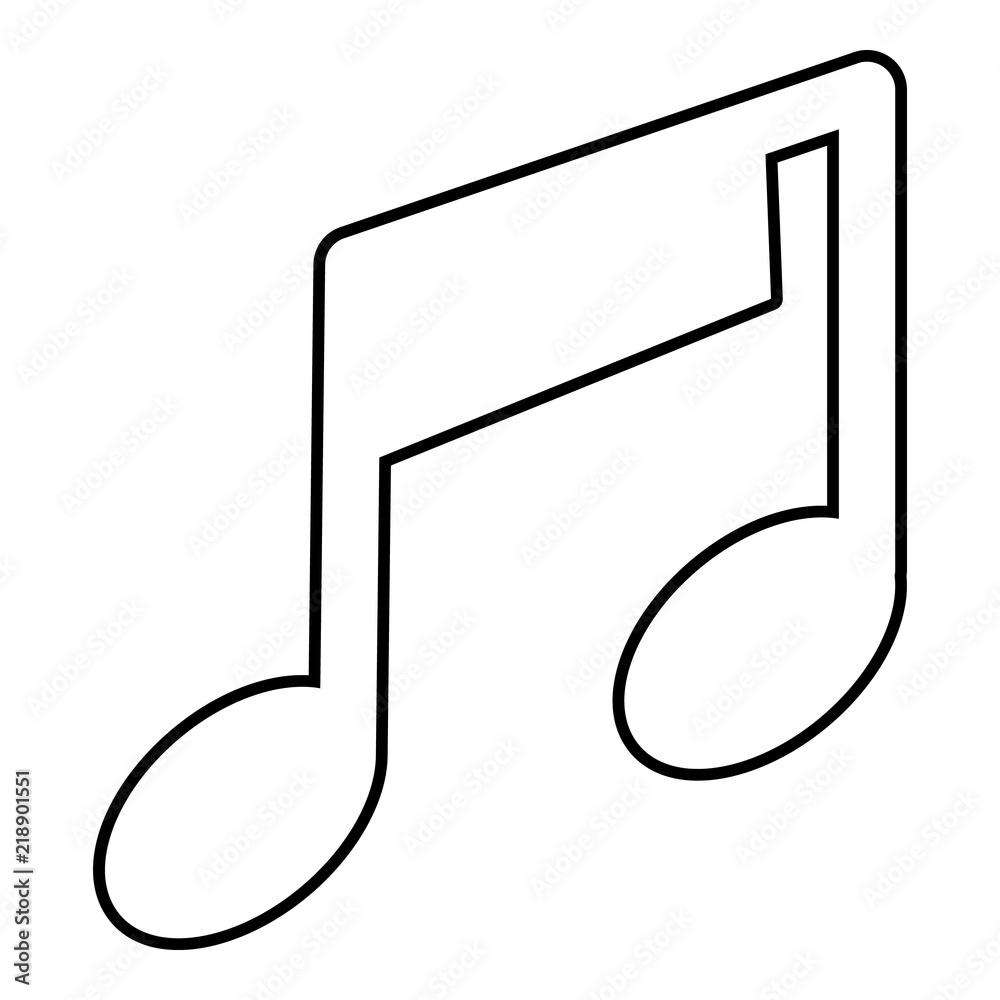 Music note icon. Outline illustration of music note vector icon for web design isolated on white background Music note icon. Outline illustration of music note vector icon for web design isolated on white background