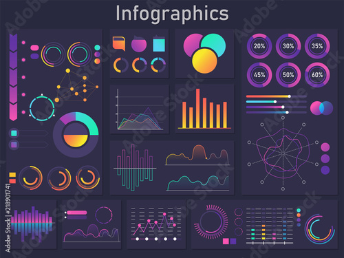 Infographics diagram  chart and graph set.