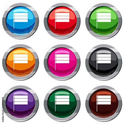 Free Download Flag set icon isolated on white. 9 icon collection vector illustration - GFXLoad