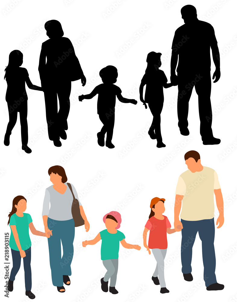 Child walking, isolated Stock Vector