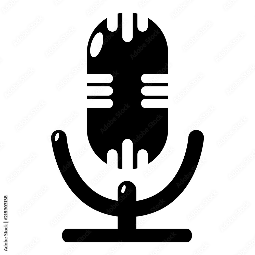 Studio microphone icon . Simple illustration of studio microphone vector icon for web design isolated on white background Studio microphone icon . Simple illustration of studio microphone vector icon for web design isolated on white background