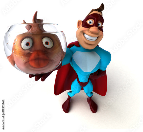 Fun superhero - 3D Illustration photo