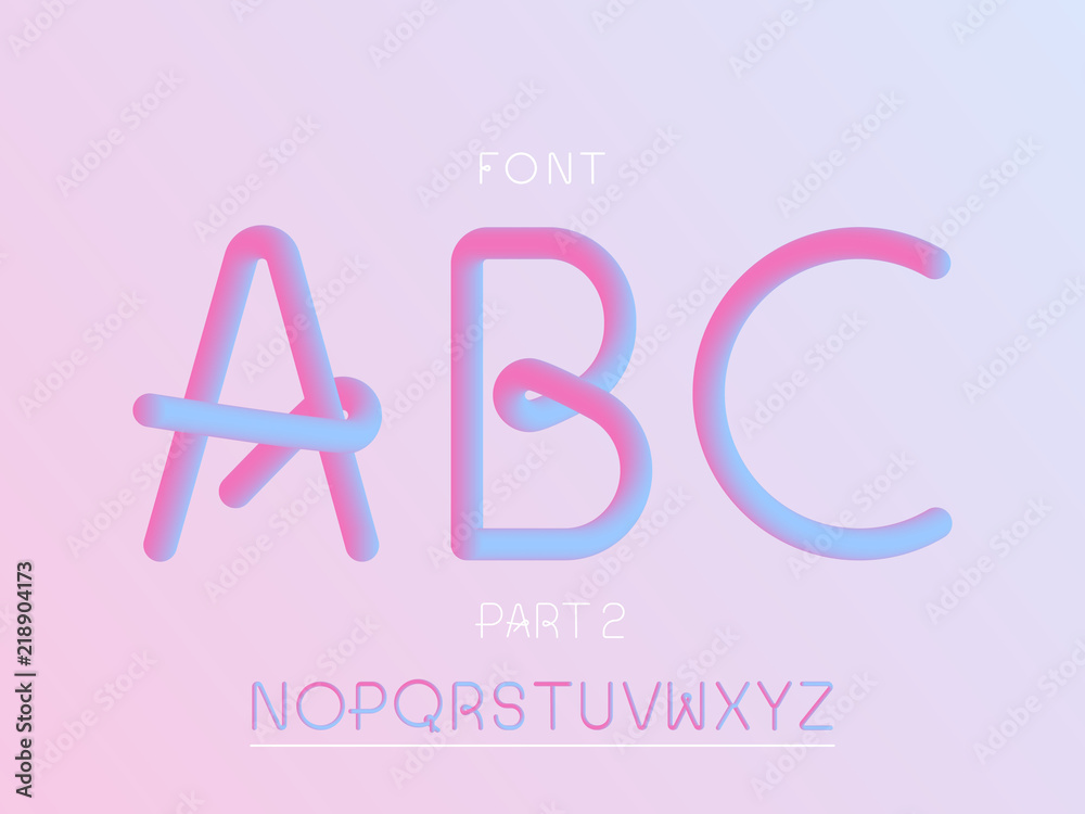 Grade 2 font. Vector alphabet Grade 2 font. Vector alphabet