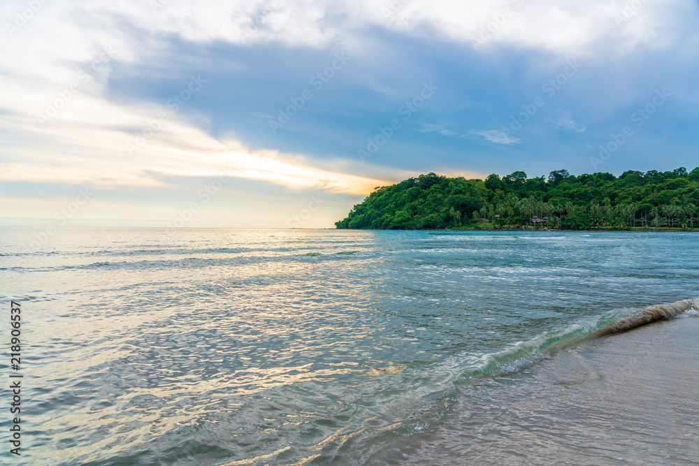 Beautiful Tropical Beach blue ocean background Summer view Sunshine at Sand and Sea Asia Beach Thailand Destinations 