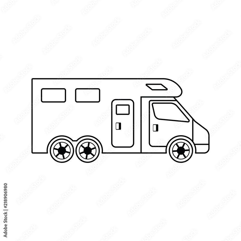 Icon of camping family caravan car Icon of camping family caravan car