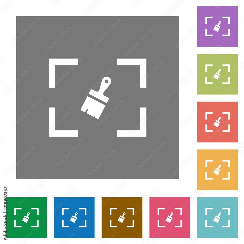 Camera sensor cleaning square flat icons Camera sensor cleaning square flat icons