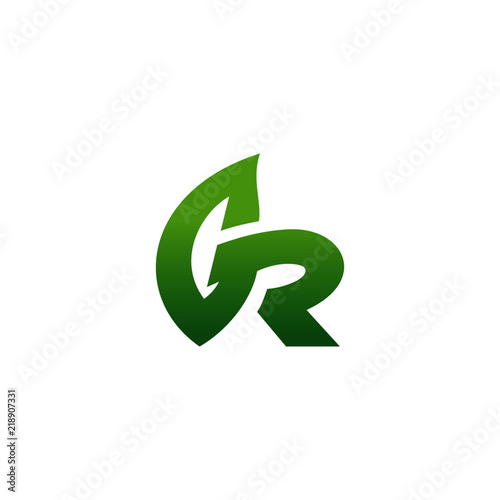 Letter GR leaf logo