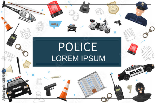 Flat Police Elements Template
