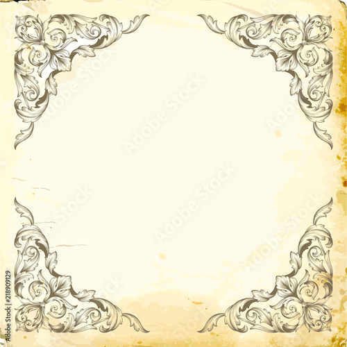 Vector baroque of vintage elements for design. 