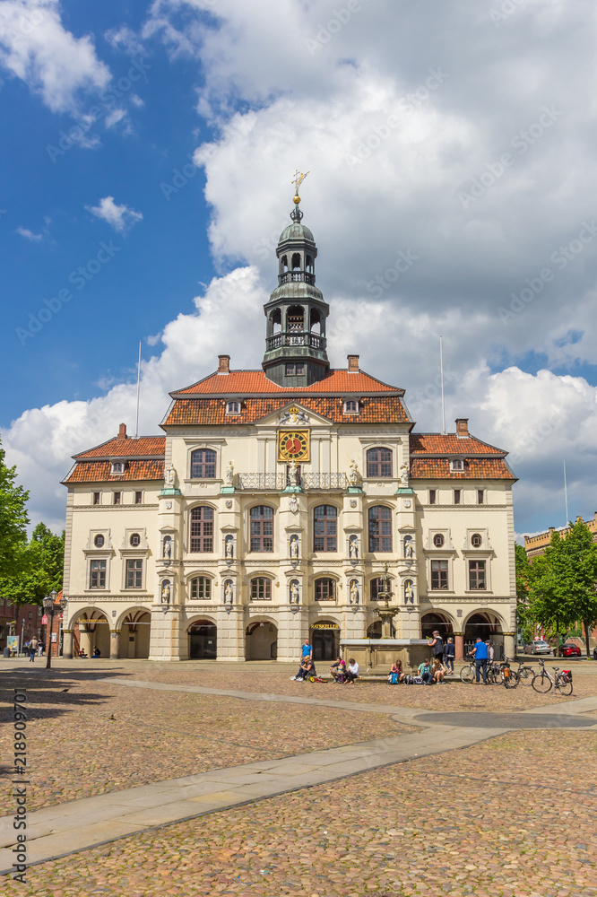 Historic town hall at the market square of Luneburg, Germany
