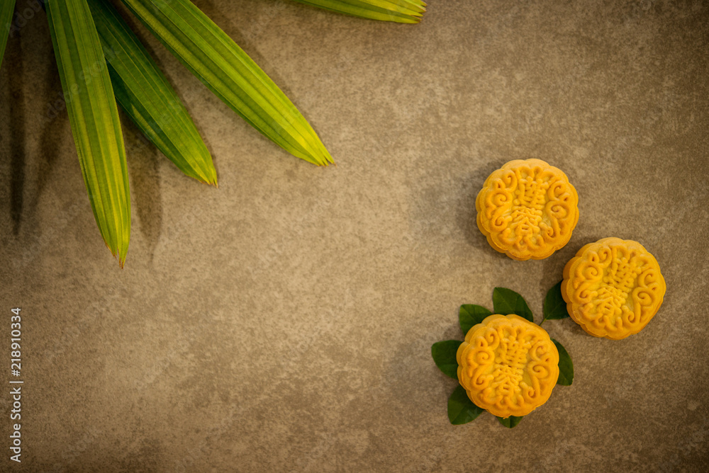 Mid-Autumn Festival Mooncakes with copy space Mid-Autumn Festival Mooncakes with copy space