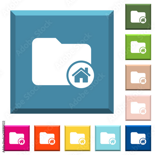 Home directory white icons on edged square buttons