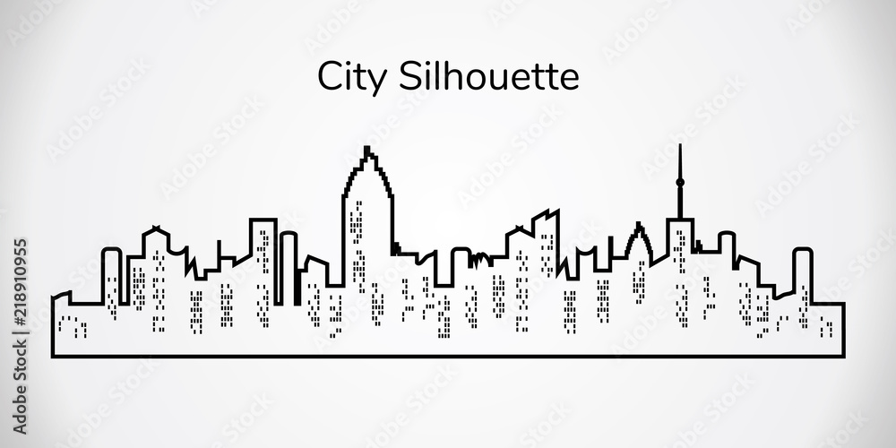 Vector City Silhouette Night Town On Transparent Background City Landscape Stock Vector Adobe Stock