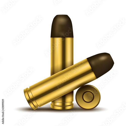 Realistic display of Bullets. Suitable for Advertising, Exhibition, Military and other. Vector Illustration