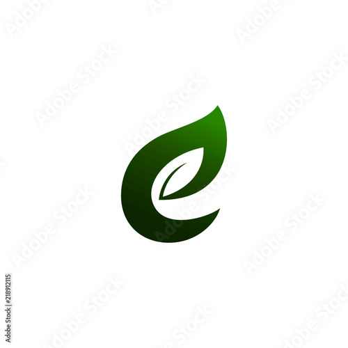 Letter E Leaf Logo photo