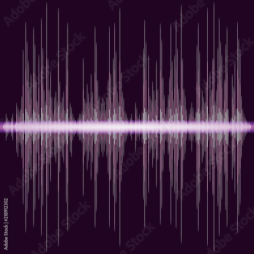 Pulse music player. Audio colorful wave logo. Vector equalizer element. Isolated design symbol.