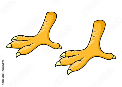 hen claws cartoon character vector design isolated on white background