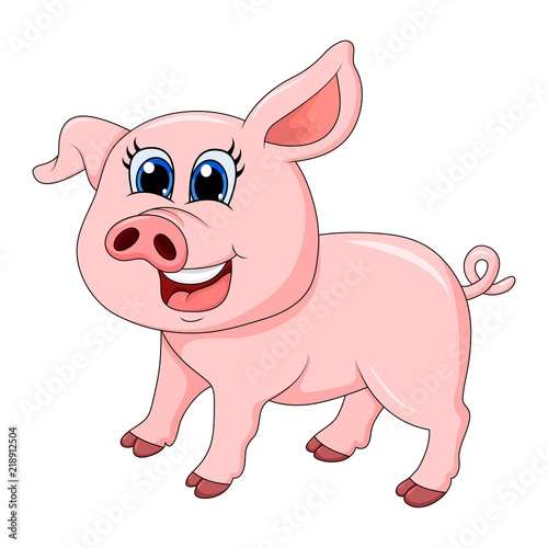 pig cartoon character vector design isolated on white background