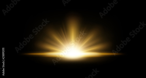 Gold Rays rising on dark background. Suitable for product advertising, product design, and other. Vector Illustration