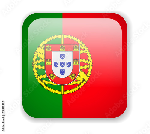 Portugal flag. Square bright Icon on a white background