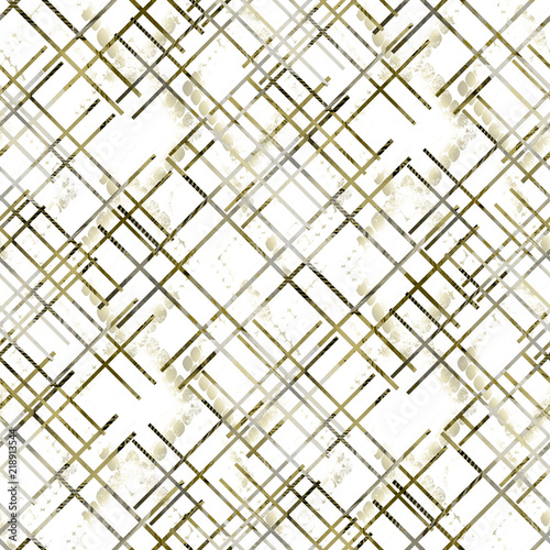 Seamless abstract pattern with diagonal line on white background with watercolor effect .