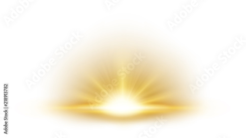 Gold Rays rising on white background. Suitable for product advertising, product design, and other. Vector Illustration