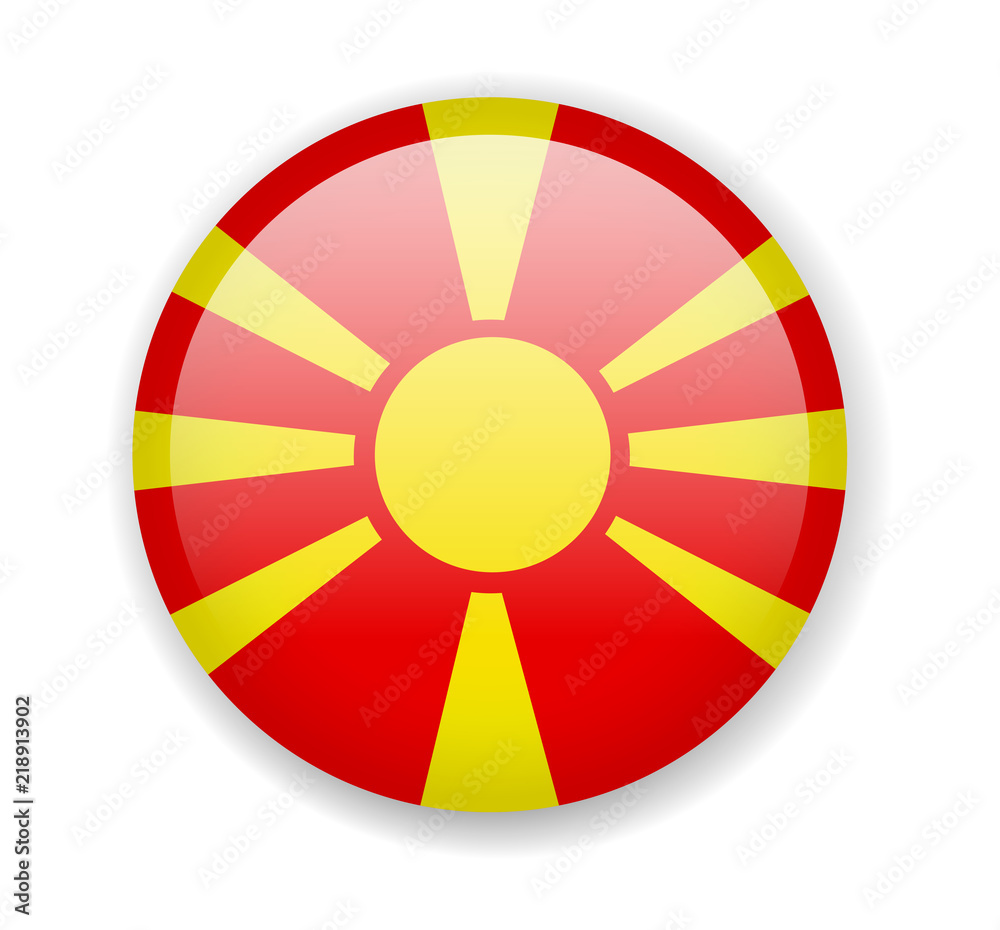 Fototapeta premium Macedonia flag. Round bright Icon on a white background