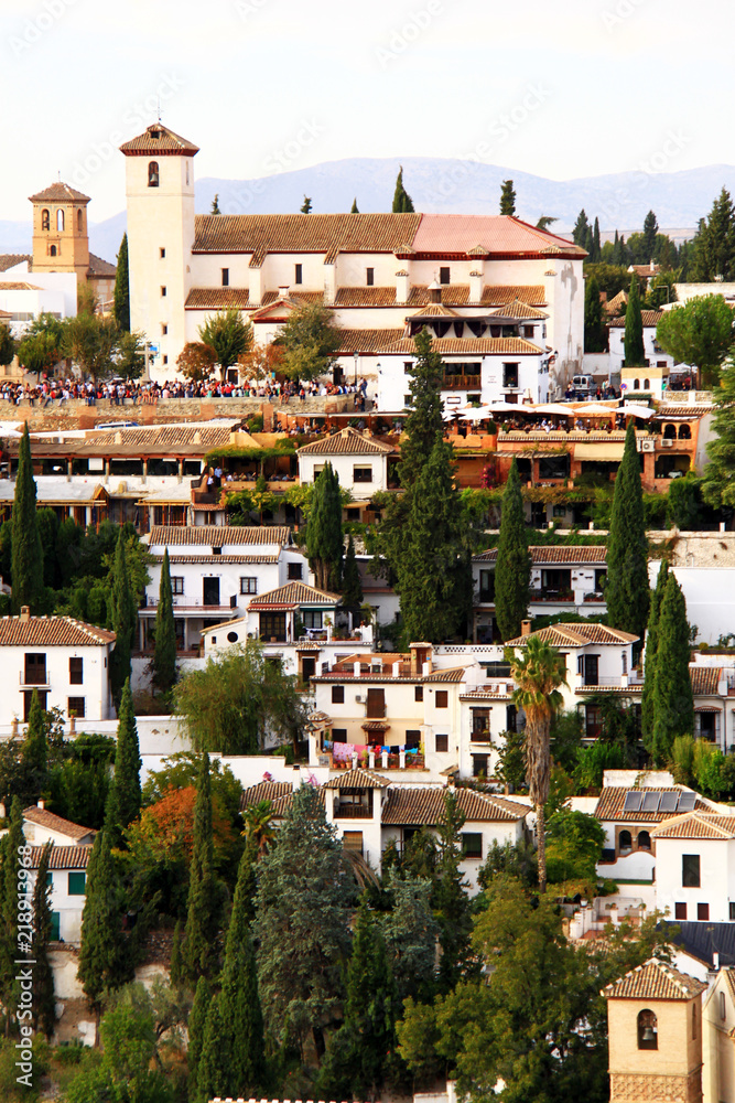 Granada view from Alhambra. Andalusia, Spain.