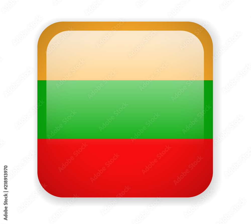 Lithuania flag. Square bright Icon on a white background Lithuania flag. Square bright Icon on a white background