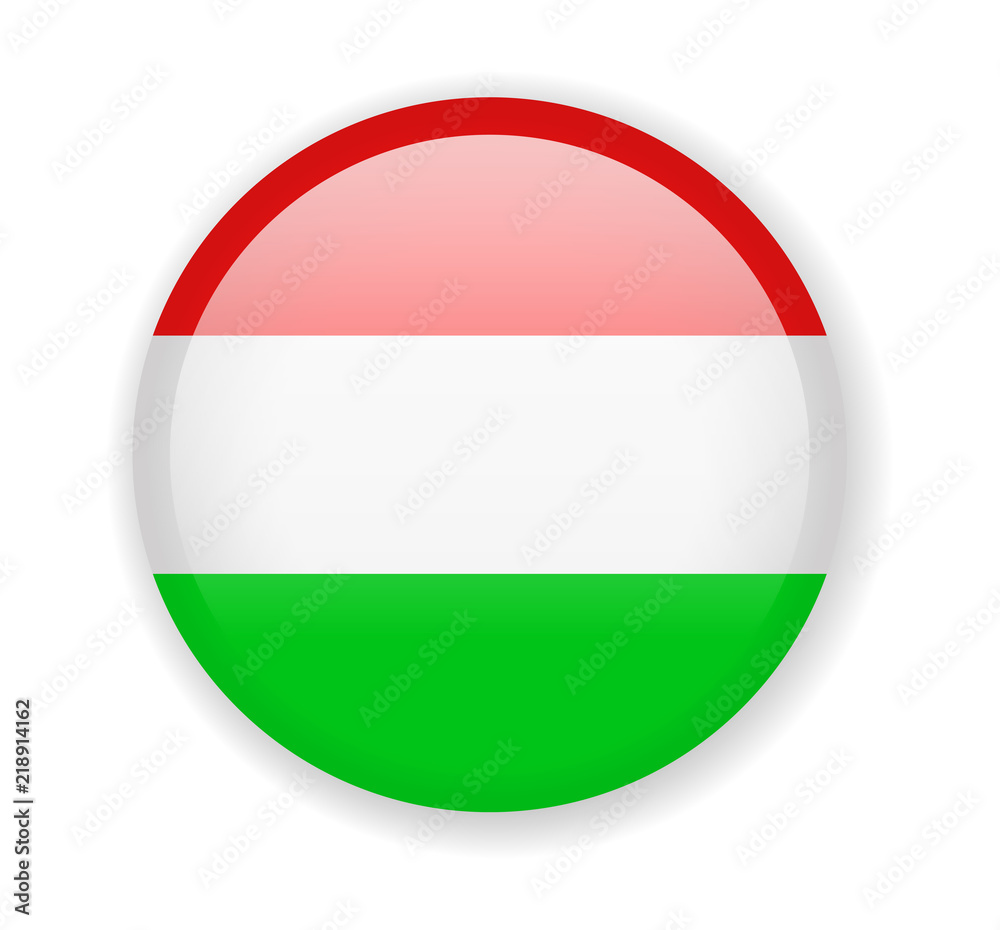 Hungary flag. Round bright Icon on a white background Hungary flag. Round bright Icon on a white background