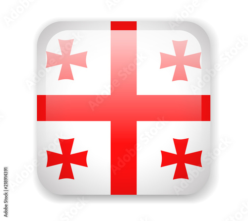 Georgia flag. Square bright Icon on a white background