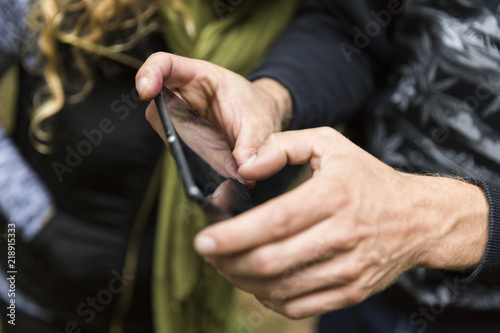 Boy Holding Smart Phone photo