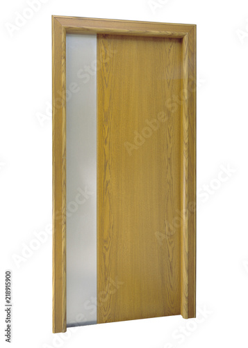 Image of a closed door, isolated on white background
