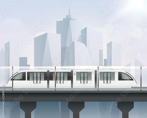 Realistic Light Rail Composition