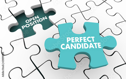 Perfect Candidate Hire Open Job Position Puzzle 3d Illustration photo